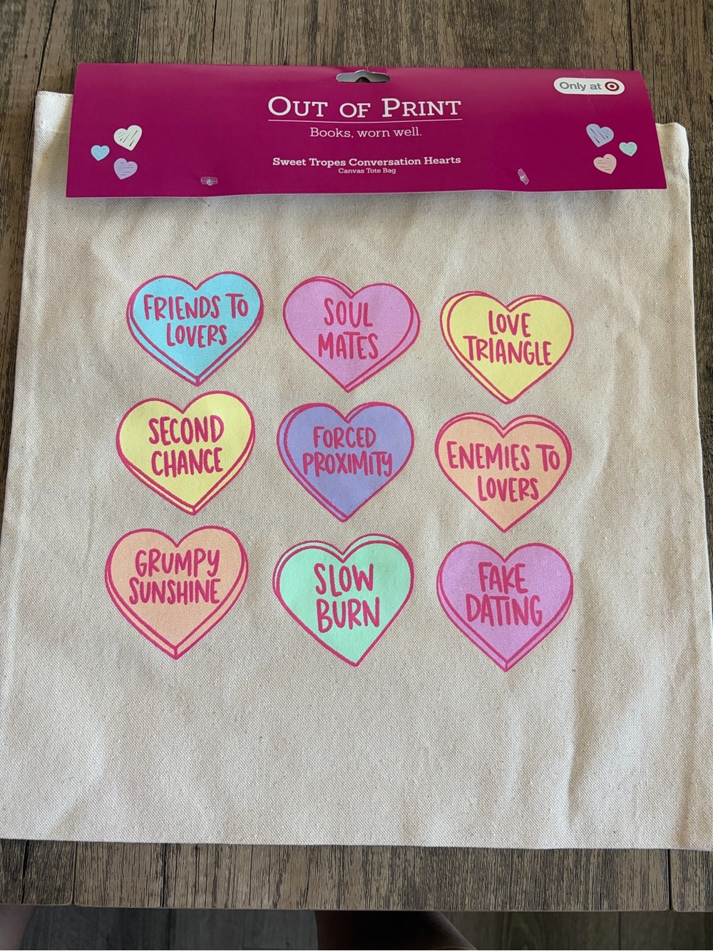 Tote Bag with conversation hearts